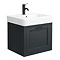 Chatsworth Traditional Graphite Wall Hung Vanity - 560mm Wide with Matt Black Handle Large Image