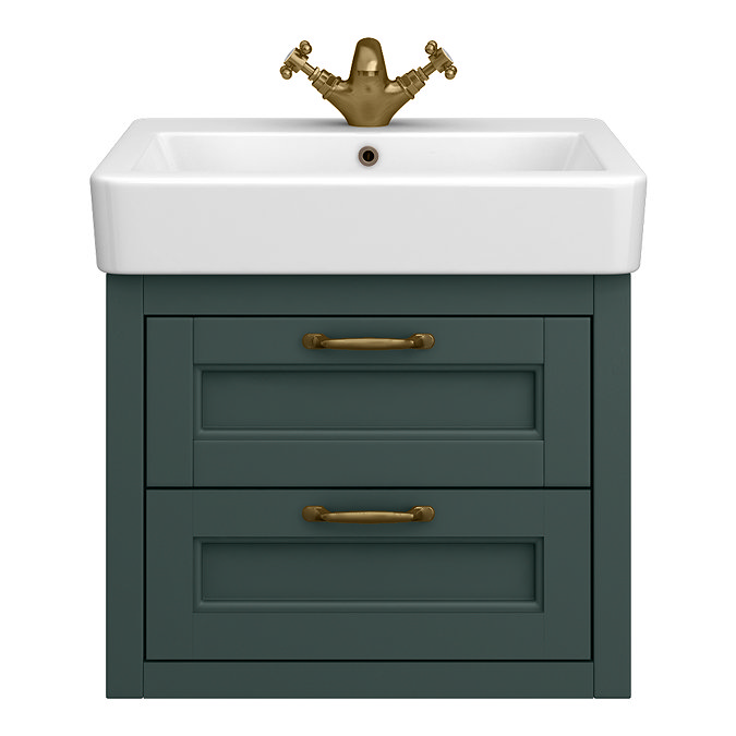 Chatsworth Traditional Green 560mm 2 Drawer Wall Hung Vanity