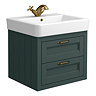 Chatsworth Traditional Green 560mm 2 Drawer Wall Hung Vanity