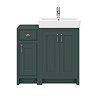 Chatsworth Traditional Green 560mm Vanity Sink + 300mm Cupboard Unit  In Bathroom Large Image