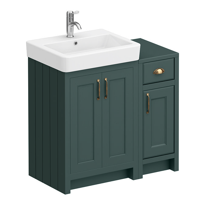 Chatsworth Traditional Green 560mm Vanity Sink + 300mm Cupboard Unit