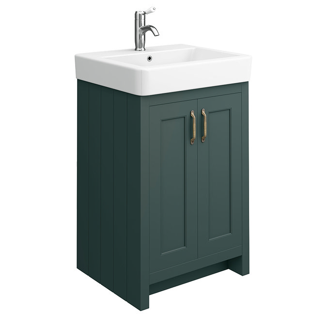 Chatsworth Traditional Green 560mm Vanity Sink + 300mm Cupboard Unit Feature Large Image