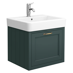 Chatsworth Traditional Green 560mm Wall Hung Vanity Large Image