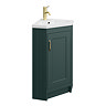 Chatsworth Traditional Green Corner Vanity Unit  Standard Large Image