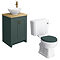 Chatsworth Traditional Green Countertop Vanity Unit + Close Coupled Toilet Package