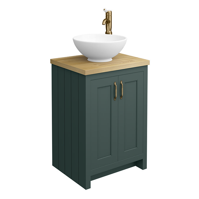 Chatsworth Traditional Green Countertop Vanity Unit + Toilet Package