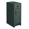 Chatsworth Traditional Green Double Basin Vanity + Cupboard Combination Unit with Matt Black Handles