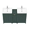 Chatsworth Traditional Green Double Basin Vanity + Cupboard Combination Unit  In Bathroom Large Imag