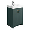 Chatsworth Traditional Green Double Basin Vanity + Cupboard Combination Unit  additional Large Image