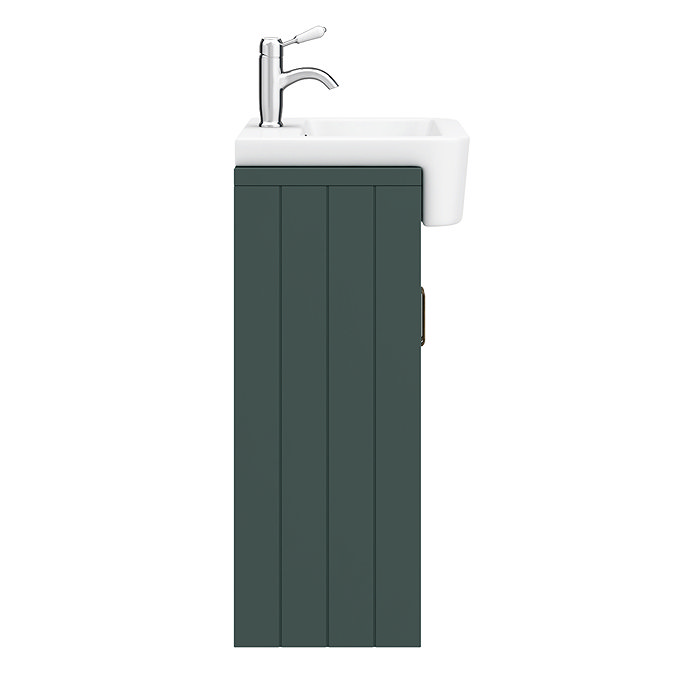 Chatsworth Traditional Green Semi-Recessed Vanity - 600mm Wide with Chrome Handles