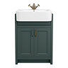 Chatsworth Traditional Green Semi-Recessed Vanity - 600mm Wide