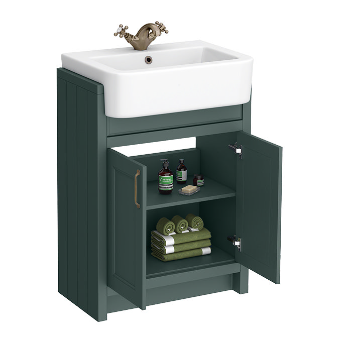 Chatsworth Traditional Green Semi-Recessed Vanity - 600mm Wide