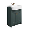 Chatsworth Traditional Green Semi-Recessed Vanity - 600mm Wide