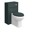 Chatsworth Traditional Green Semi-Recessed Vanity Unit w. Matt Black Handles + Toilet Package  Featu