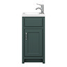 Chatsworth Traditional Green Small Vanity - 400mm Wide with Chrome Handle