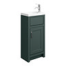 Chatsworth Traditional Green Small Vanity - 400mm Wide with Chrome Handle