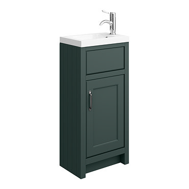 Chatsworth Traditional Green Small Vanity - 400mm Wide with Chrome Handle