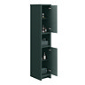 Chatsworth Traditional Green Tall Cabinet with Brushed Brass Handles