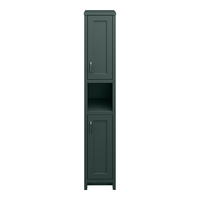 Chatsworth Traditional Green Tall Cabinet with Chrome Handles