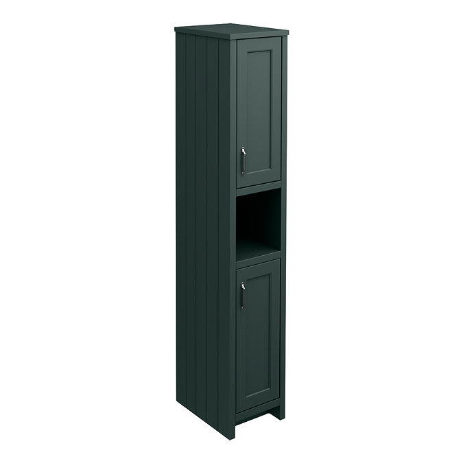 Chatsworth Traditional Green Tall Cabinet with Chrome Handles