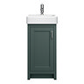 Chatsworth Traditional Green Vanity - 425mm Wide with Chrome Handle