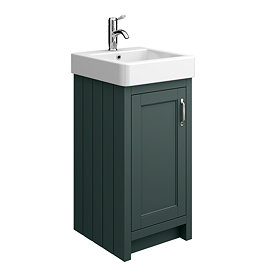 Chatsworth Traditional Green Vanity - 425mm Wide with Chrome Handle