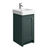 Chatsworth Traditional Green Vanity - 425mm Wide with Chrome Handle