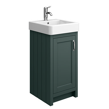 Chatsworth Traditional Green Vanity - 425mm Wide with Chrome Handle