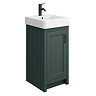 Chatsworth Traditional Green Vanity - 425mm Wide with Matt Black Handle