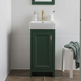 Chatsworth Traditional Green Vanity - 425mm Wide