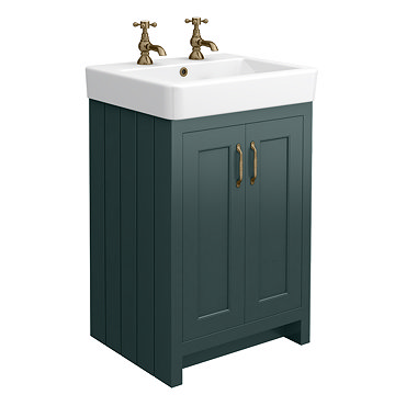 Chatsworth Traditional Green Vanity (560mm Wide - 2 Tap Hole)