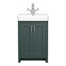 Chatsworth Traditional Green Vanity - 560mm Wide with Chrome Handles