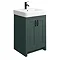 Chatsworth Traditional Green Vanity - 560mm Wide with Matt Black Handles Large Image
