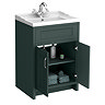Chatsworth Traditional Green Vanity 620mm Wide with Chrome Handles