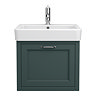 Chatsworth Traditional Green Wall Hung Vanity - 560mm Wide with Chrome Handle