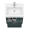 Chatsworth Traditional Green Wall Hung Vanity - 560mm Wide with Chrome Handle