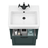 Chatsworth Traditional Green Wall Hung Vanity - 560mm Wide with Matt Black Handle