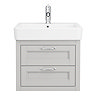 Chatsworth Traditional Grey 560mm 2 Drawer Wall Hung Vanity with Chrome Handles