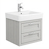 Chatsworth Traditional Grey 560mm 2 Drawer Wall Hung Vanity with Chrome Handles