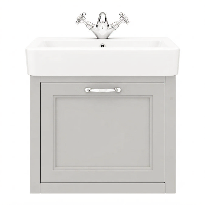 Chatsworth Traditional Grey 560mm Wall Hung Vanity with Chrome Handle