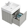 Chatsworth Traditional Grey 560mm Wall Hung Vanity with Chrome Handle