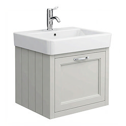 Chatsworth Traditional Grey 560mm Wall Hung Vanity with Chrome Handle