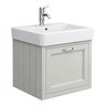 Chatsworth Traditional Grey 560mm Wall Hung Vanity with Chrome Handle