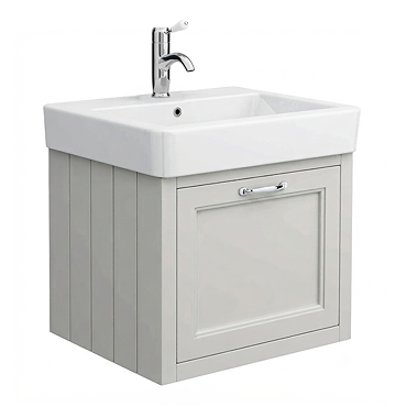 Chatsworth Traditional Grey 560mm Wall Hung Vanity with Chrome Handle