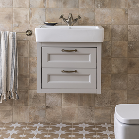 Chatsworth Traditional Grey 560mm 2 Drawer Wall Hung Vanity