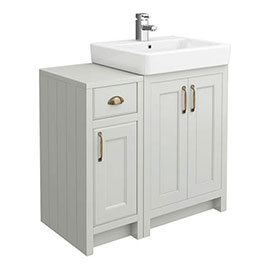 Chatsworth Traditional Grey 560mm Vanity Sink + 300mm Cupboard Unit Medium Image