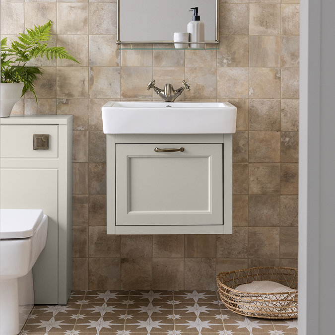 Chatsworth Traditional Grey 560mm 1 Drawer Wall Hung Vanity