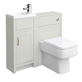 Chatsworth Traditional Cloakroom Vanity Unit Suite - Grey Medium Image