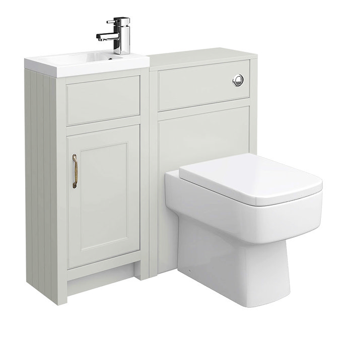 Chatsworth Traditional Cloakroom Vanity Unit Suite - Grey Large Image