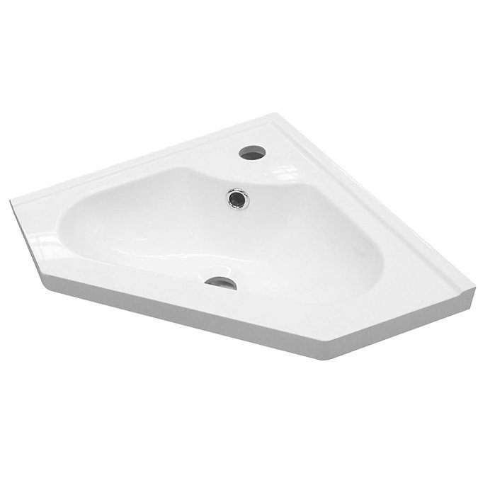 Chatsworth Traditional Grey Corner Vanity Unit with Brushed Brass Handle